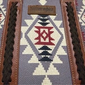 Wrangler Geometric Pattern Bag with Leather Accents